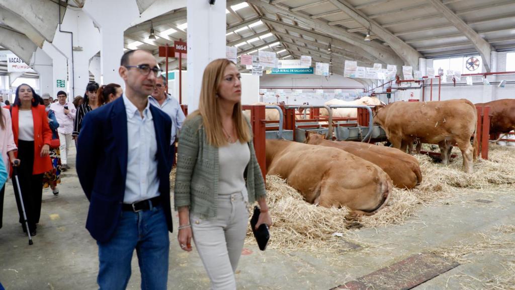 Virginia Barcones visita Salamaq acompaña del secretario general del PSOE de Salamanca