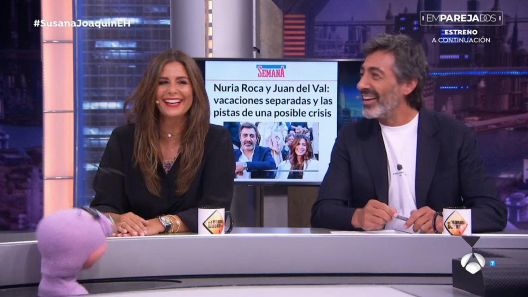 Nuria Roca y Juan del Val en 'El Hormiguero'.