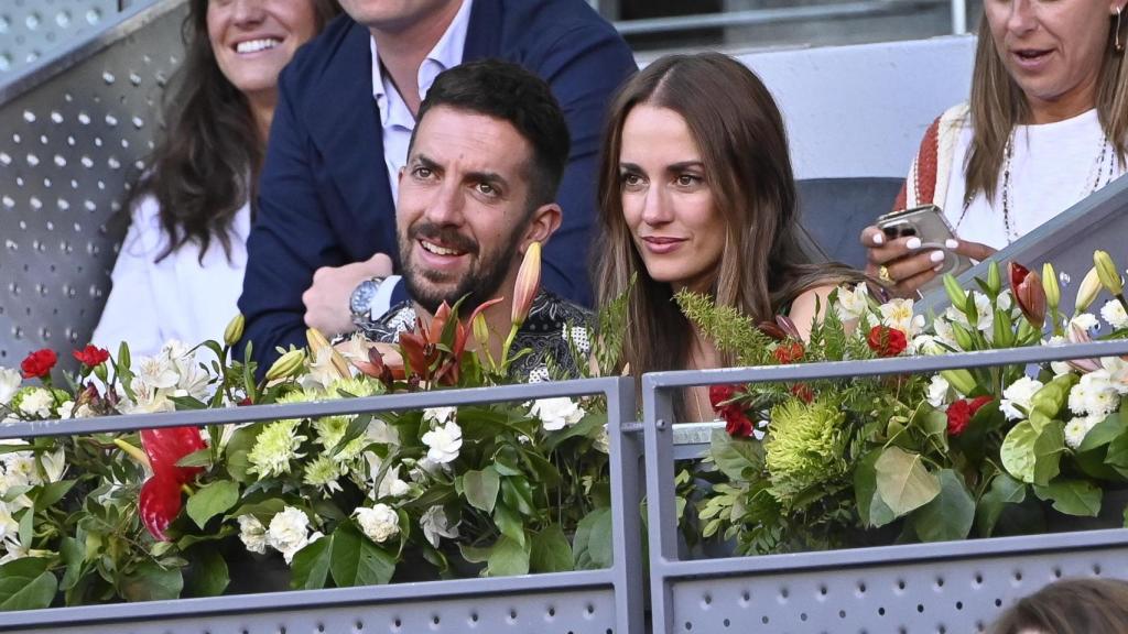 David Broncano y Silvia Alonso en un partido de tenis.