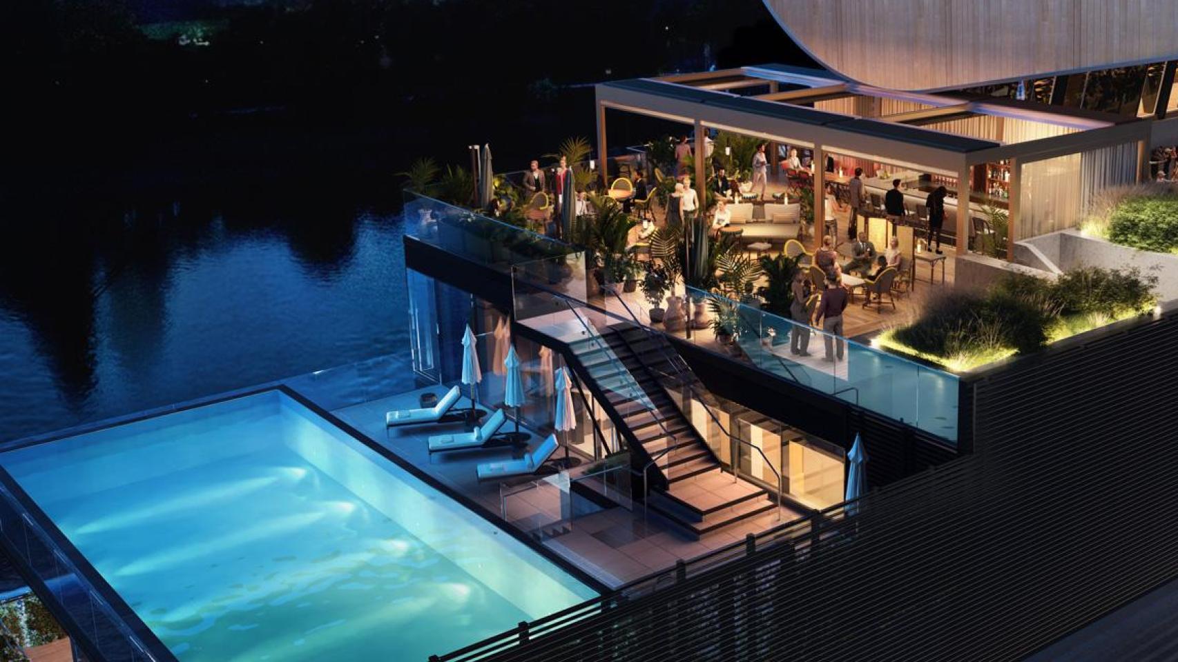 Piscina en la tribuna Riverside en Craven Cottage.