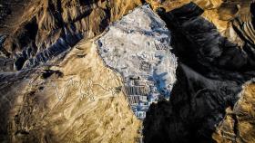 Imagen aérea de la fortaleza de Masada.