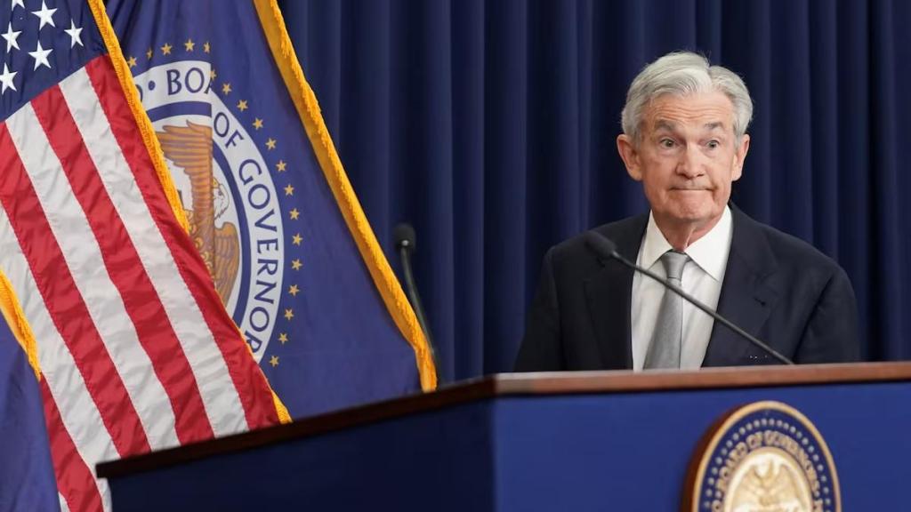 El presidente de la Reserva Federal (Fed), Jerome Powell, durante una rueda de prensa.