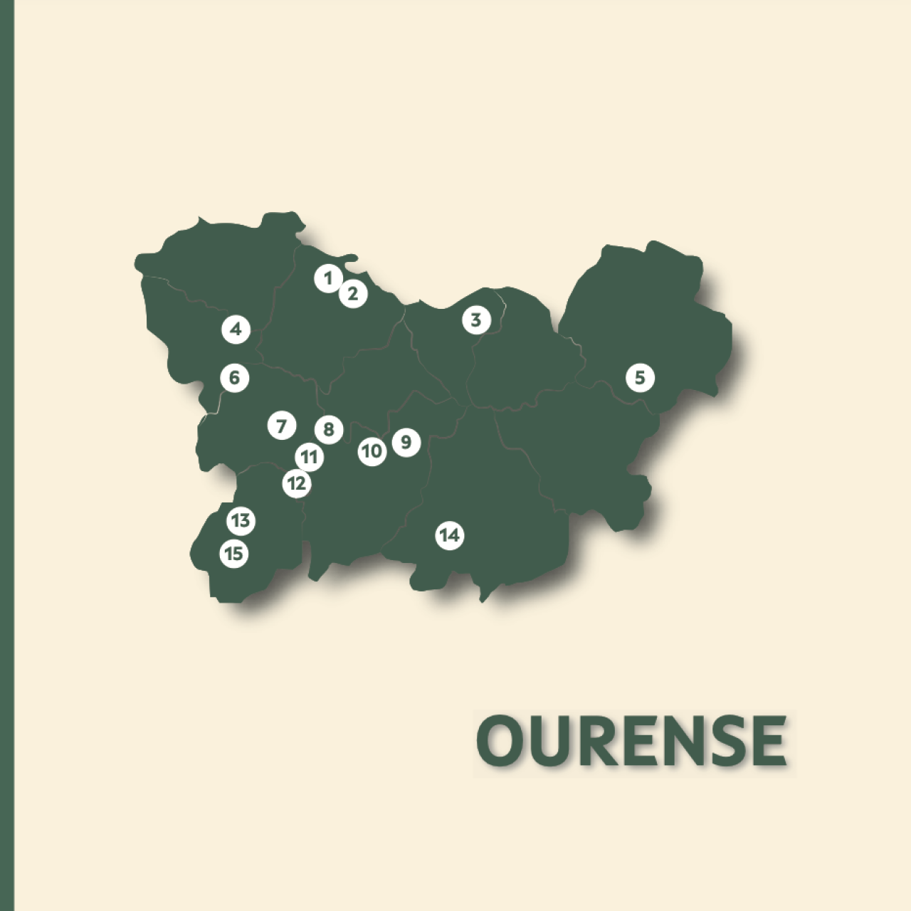 Casas rurales participantes de Ourense.