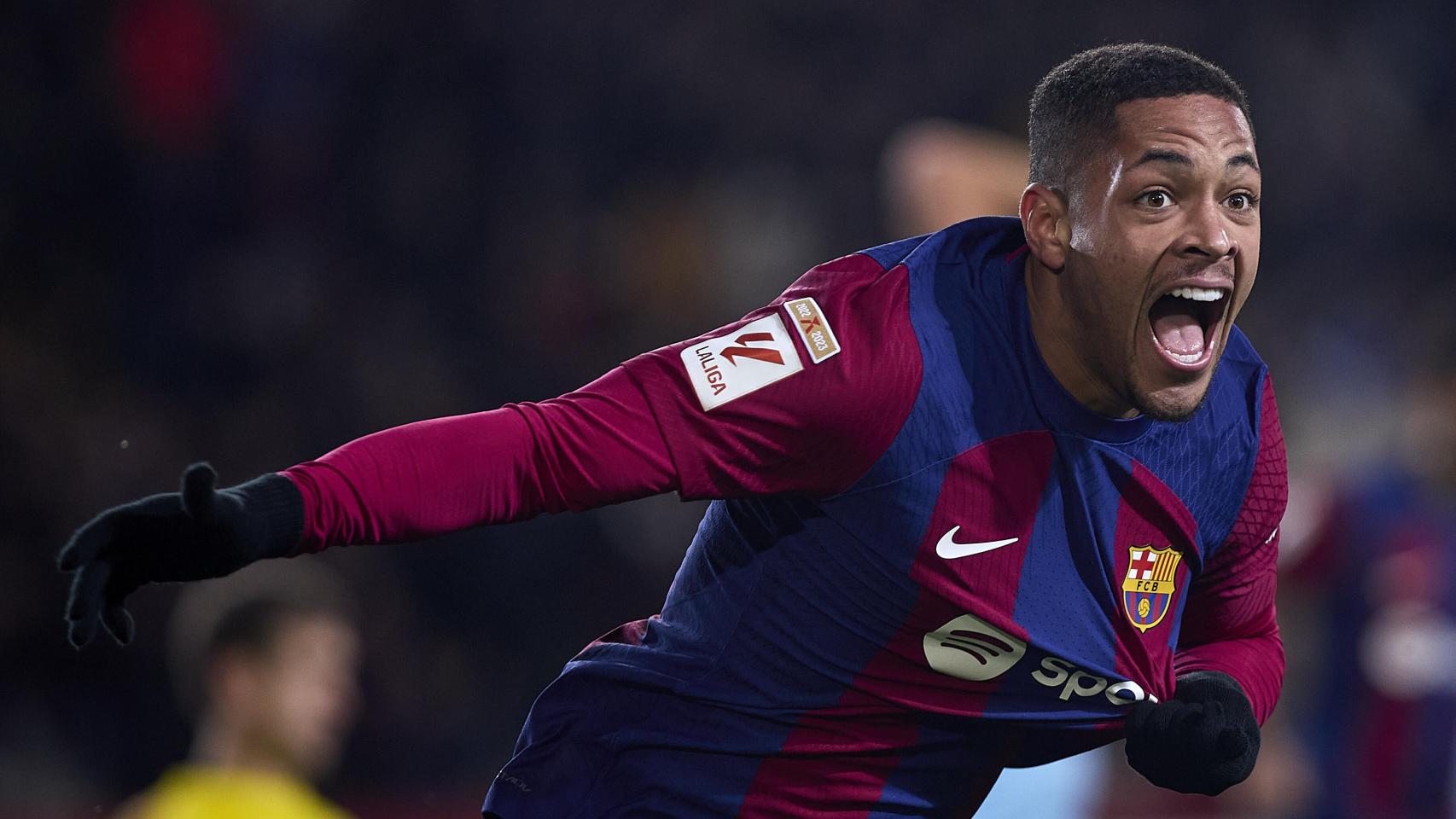 Vítor Roque celebrando un gol con el FC Barcelona