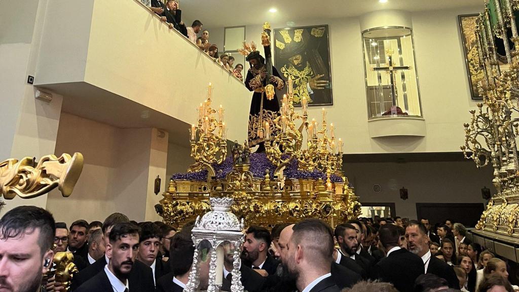 El Nazareno del Perdón en su Casa Hermandad este sábado.