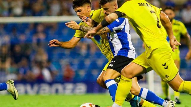 Un lance del partido entre el Hércules y el Intercity. Hércules CF