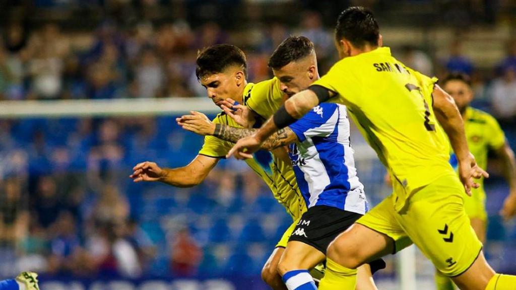 Un lance del partido entre el Hércules y el Intercity. Hércules CF