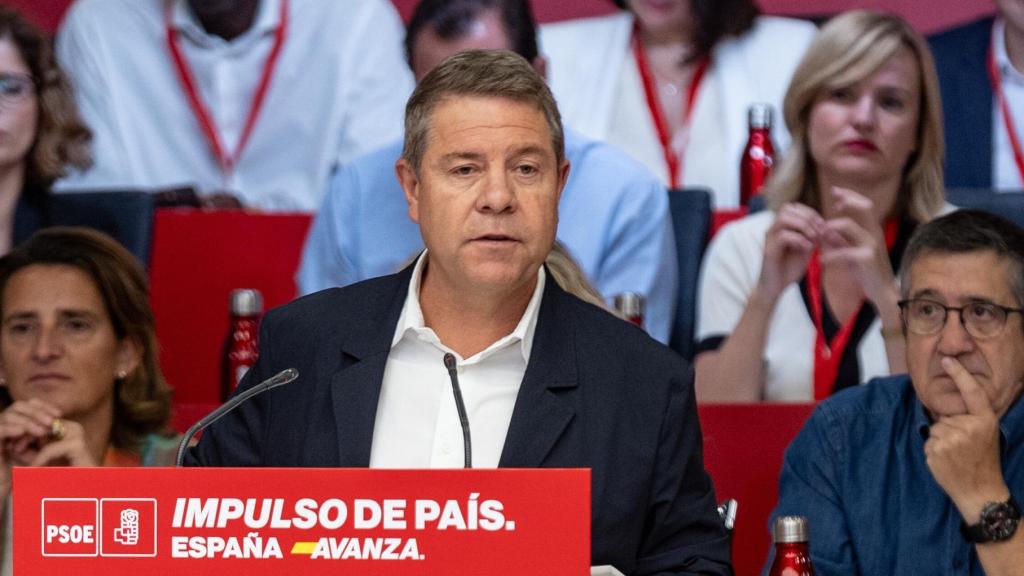 Emiliano García-Page durante su intervención este sábado en el Comité Federal del PSOE. Foto: Partido Socialista.