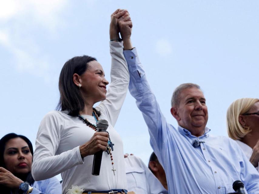 María Corina Machado y Edmundo González, tras la victoria electoral de julio.