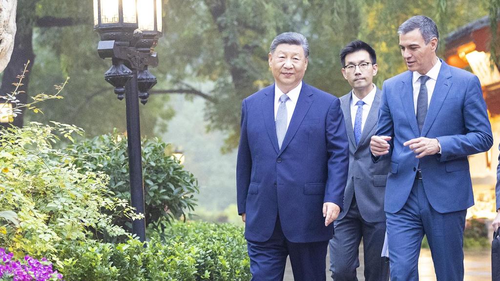 El presidente chino, Xi Jinping, en el encuentro con Pedro Sanchez, en Pekín.