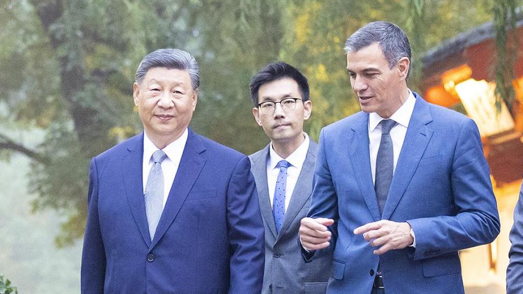 El presidente chino, Xi Jinping, en el encuentro con Pedro Sanchez, en Pekín.