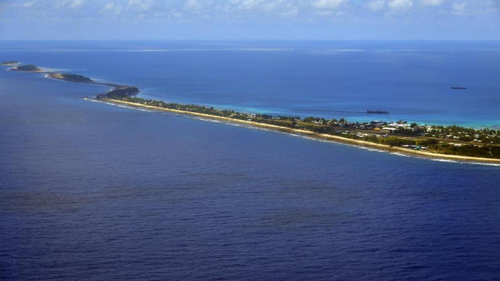 Vista aérea del atolón Funafuti.