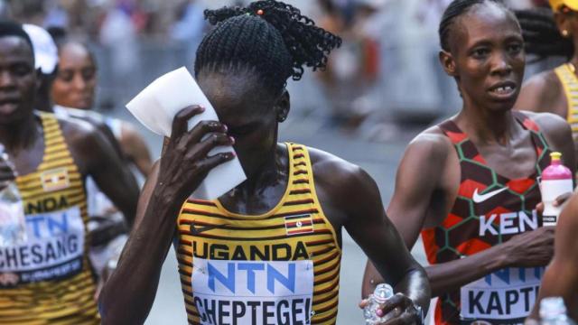 Rebecca Cheptegei, durante una carrera.