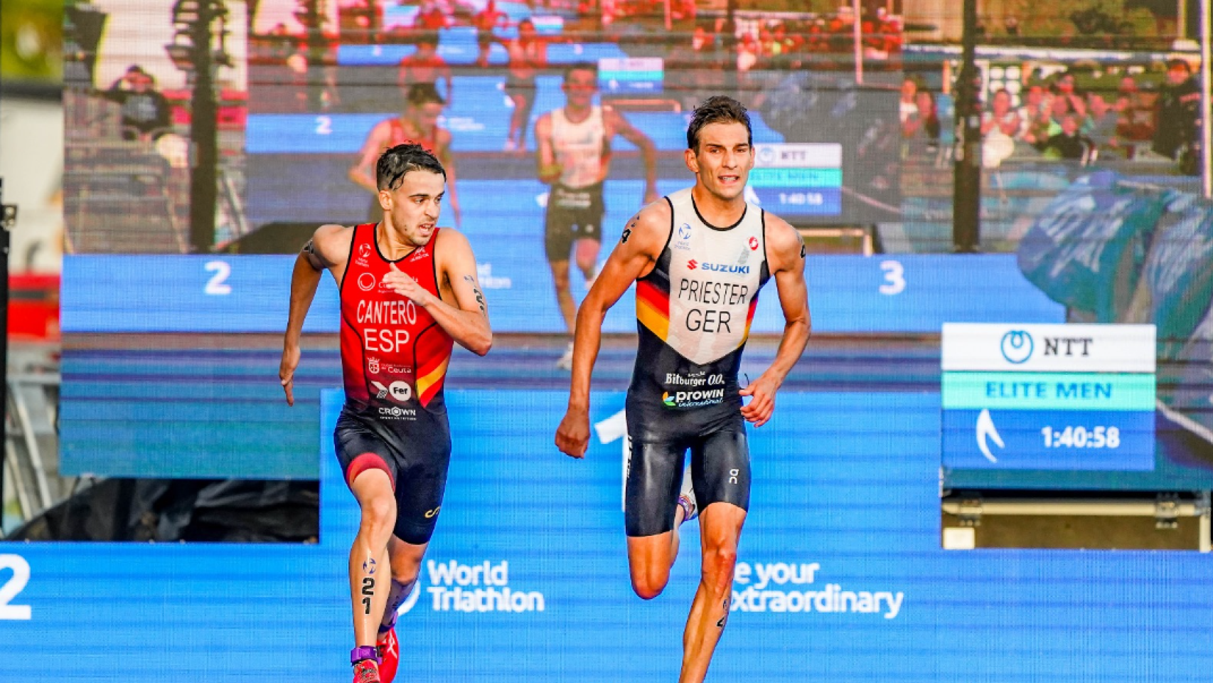 Cantero, durante una prueba de triatlón.