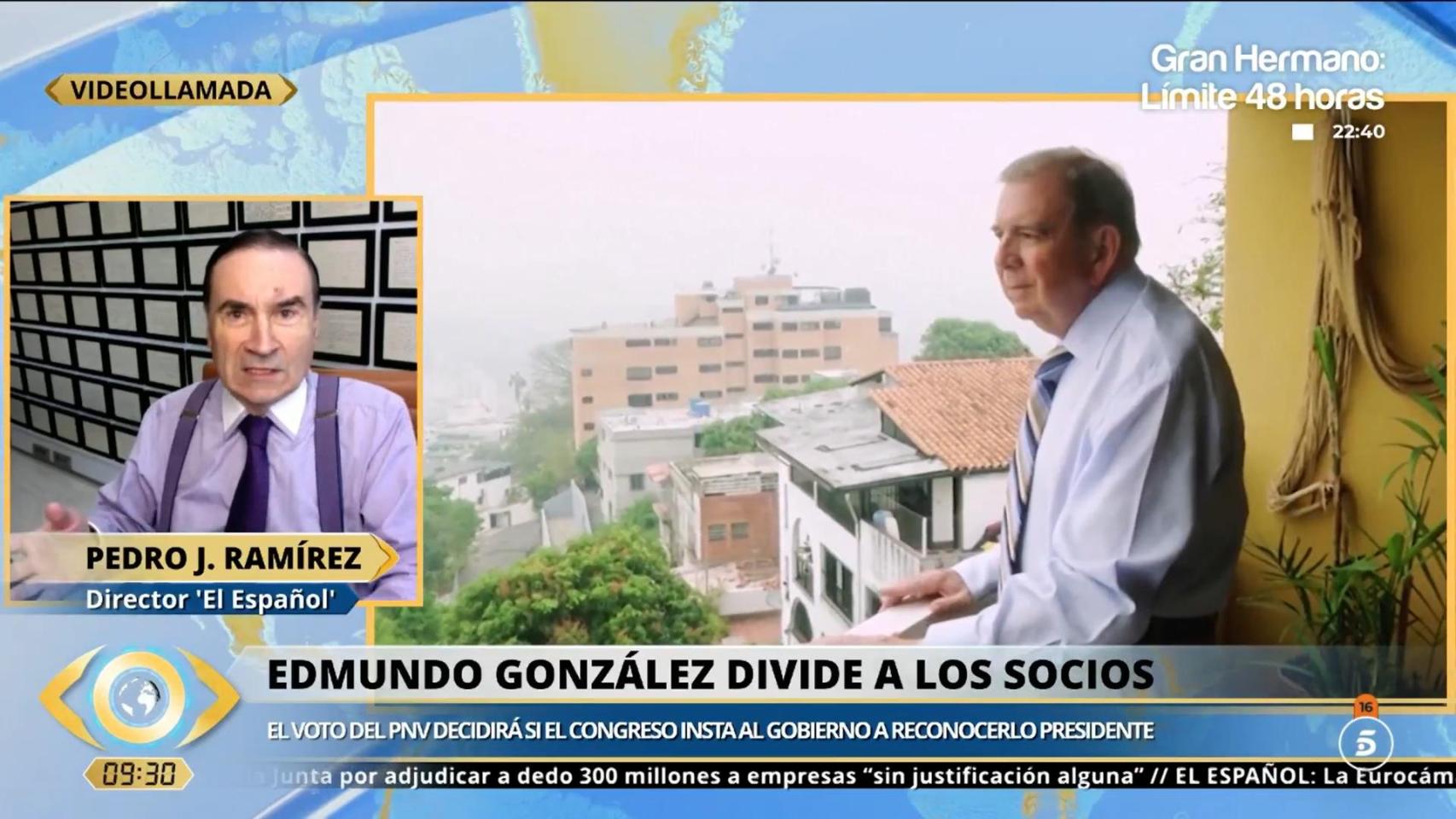 Pedro J. Ramírez este martes en 'La Mirada Crítica' de Telecinco.