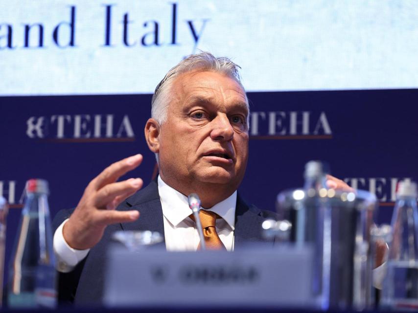 Hungarian Prime Minister Viktor Orbán speaking at the Ambrosetti Forum last weekend