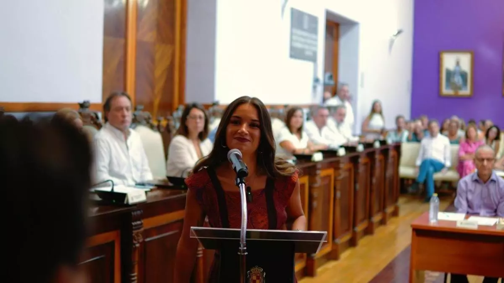 Ana Núñez en la toma de posesión de su cargo en el Ayuntamiento.