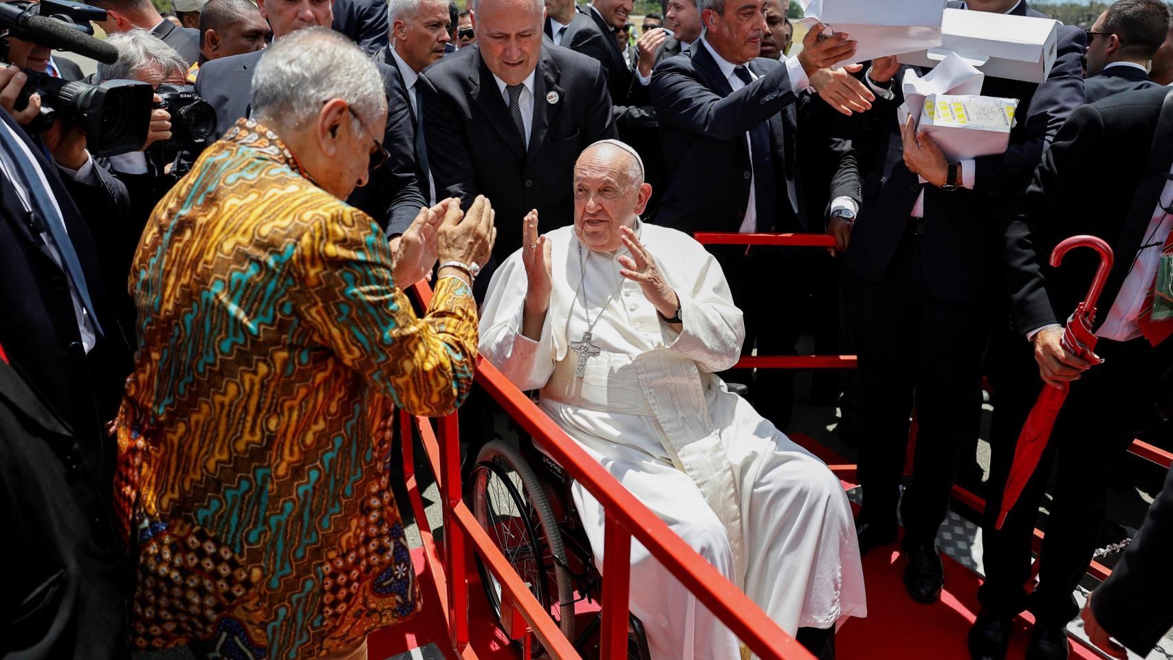 El papa Francisco en Timor Oriental antes de partir hacia Singapur.