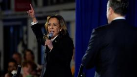 Kamala Harris, en Filadelfia tras el debate.