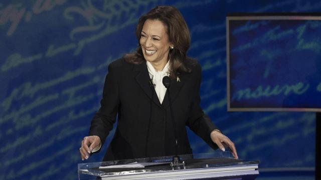 Kamala Harris este miércoles en el debate electoral contra Trump.