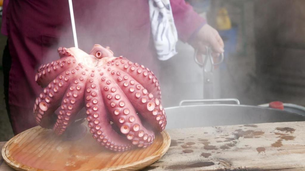 Preparación del pulpo.