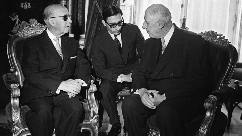 Entrevista entre Franco y  Charles De Gaulle en el Pardo en 1970.