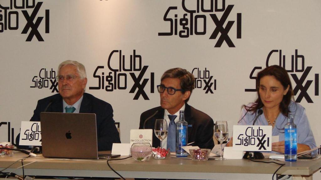 José María Álvarez-Pallete, presidente ejecutivo de Telefónica, en un coloquio organizado por Club Siglo XXI.