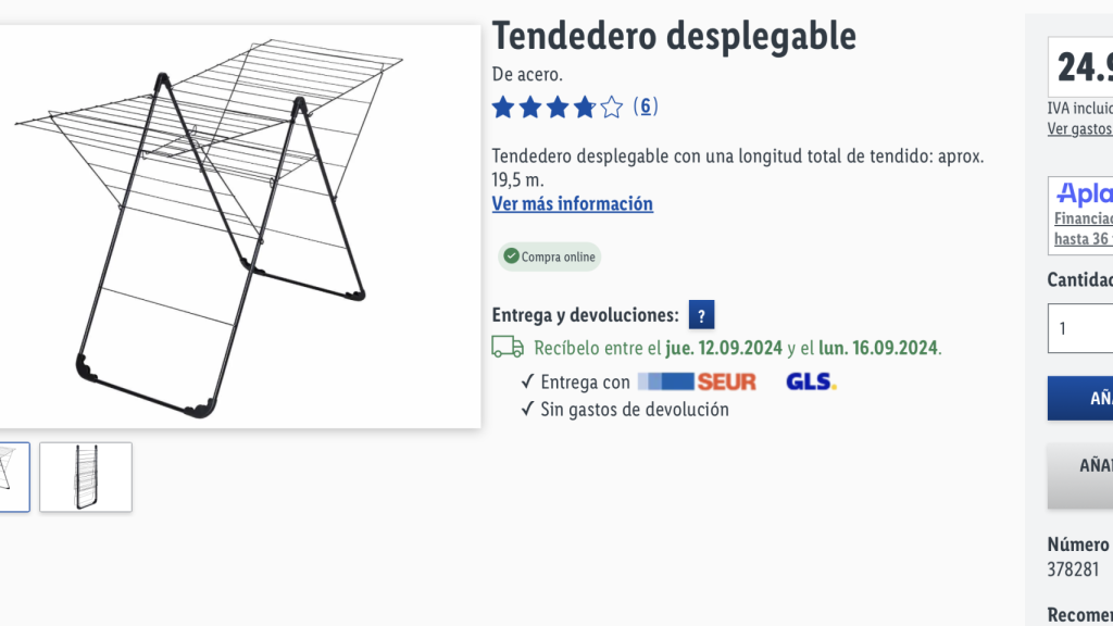 Tendedero plegable.