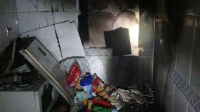 La cocina tras el incendio