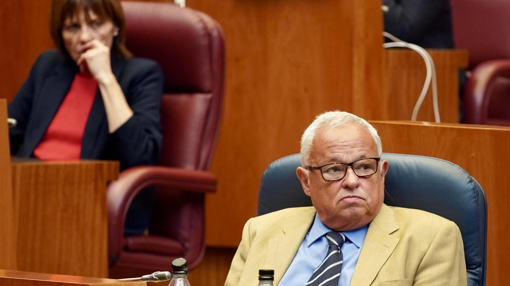 El consejero de Cultura Gonzalo Santonja en el pleno de las Cortes