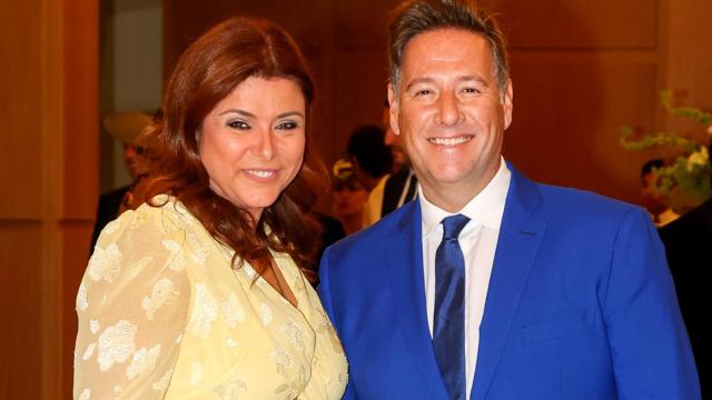 Carlos Latre y Yolanda Marcos en la boda de Ramón Freixa y David del Castillo el año pasado.