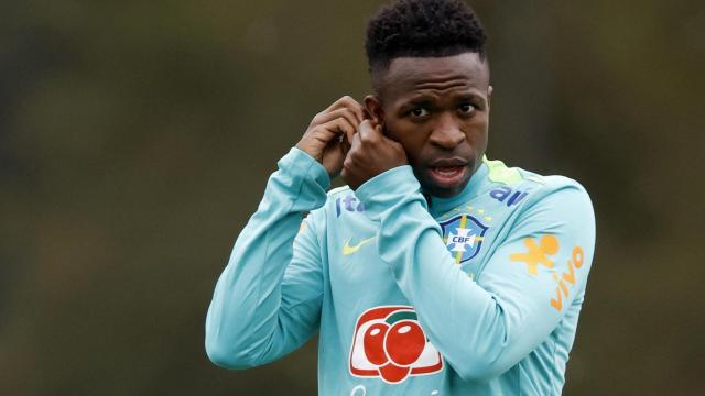 Vinicius, en un entrenamiento con la selección de Brasil.