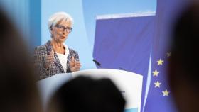 Christine Lagarde, presidenta del BCE, durante la rueda de prensa tras la decisión de tipos del pasado julio.