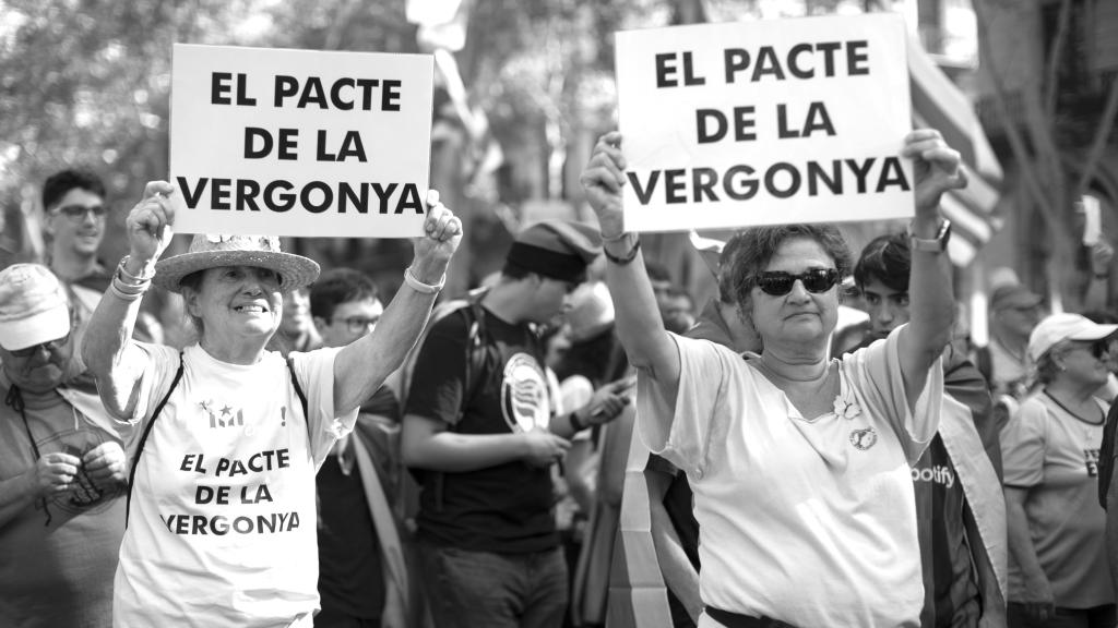 Manifestantes en la Diada de 2024.