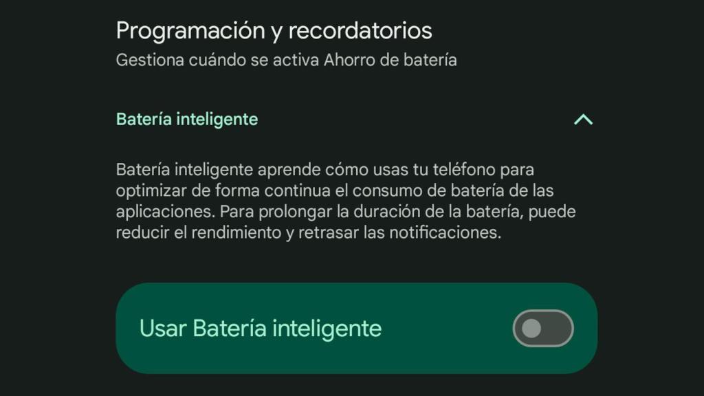 La Batería Inteligente es una función de Android que afecta a las notificaciones