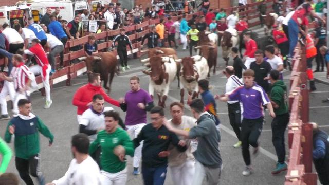 Imagen del primer encierro de la Feria de Guadalajara.