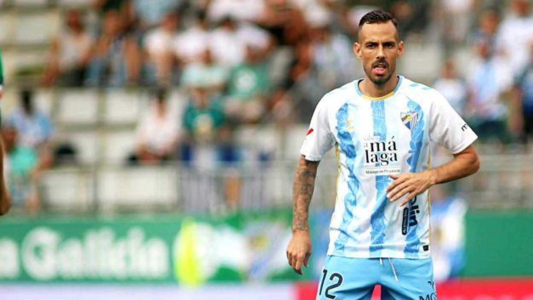 Manu Molina durante el Racing de Ferrol Málaga