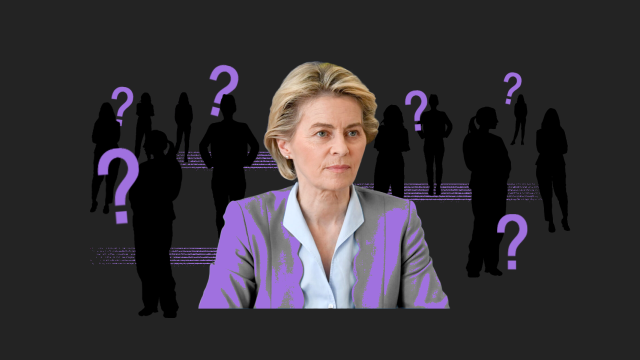 La presidenta Ursula von der Leyen, durante su discurso de investidura este jueves en la Eurocámara