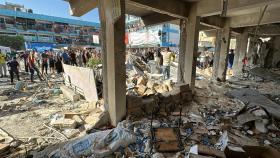 Así ha quedado la escuela de Al Jaouni tras dos bombardeos israelíes.