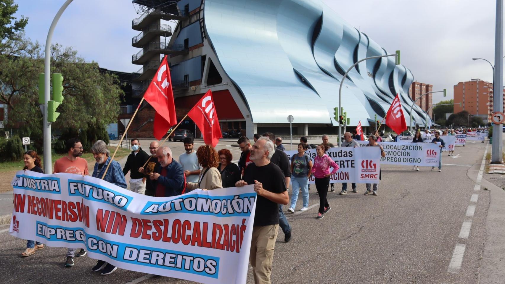 Manifestación convocada por la CIG en defensa del sector de automoción, a 12 de septiembre de 2024.