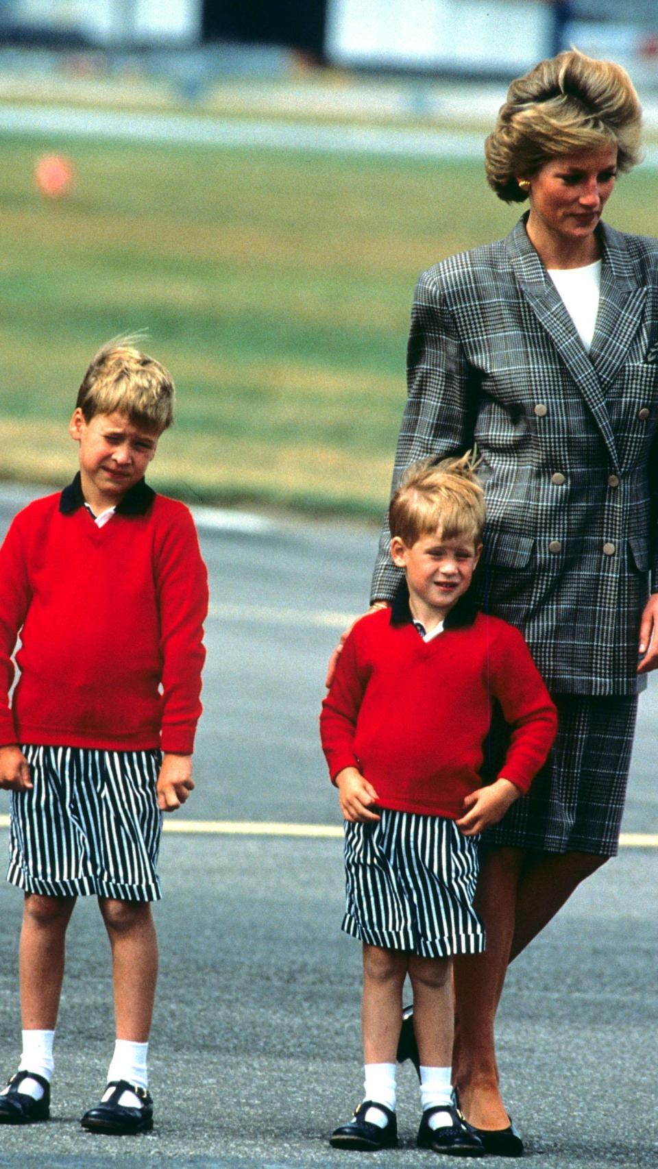 Diana de Gales con Harry y Guillermo en 1989.