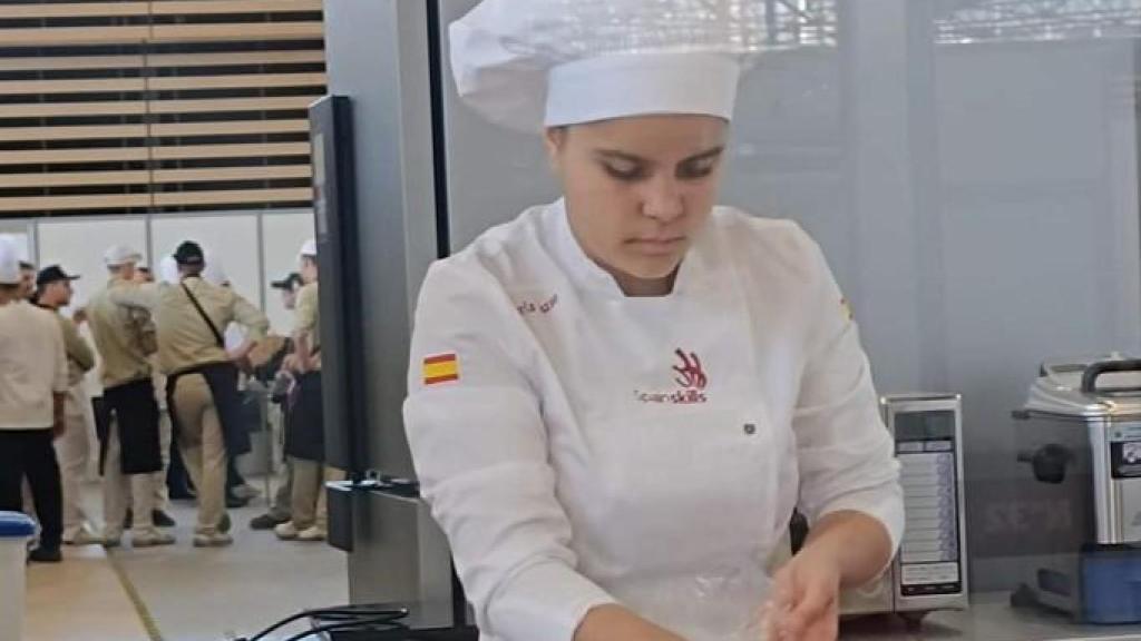 María Bazar, en la competición Spainskills.