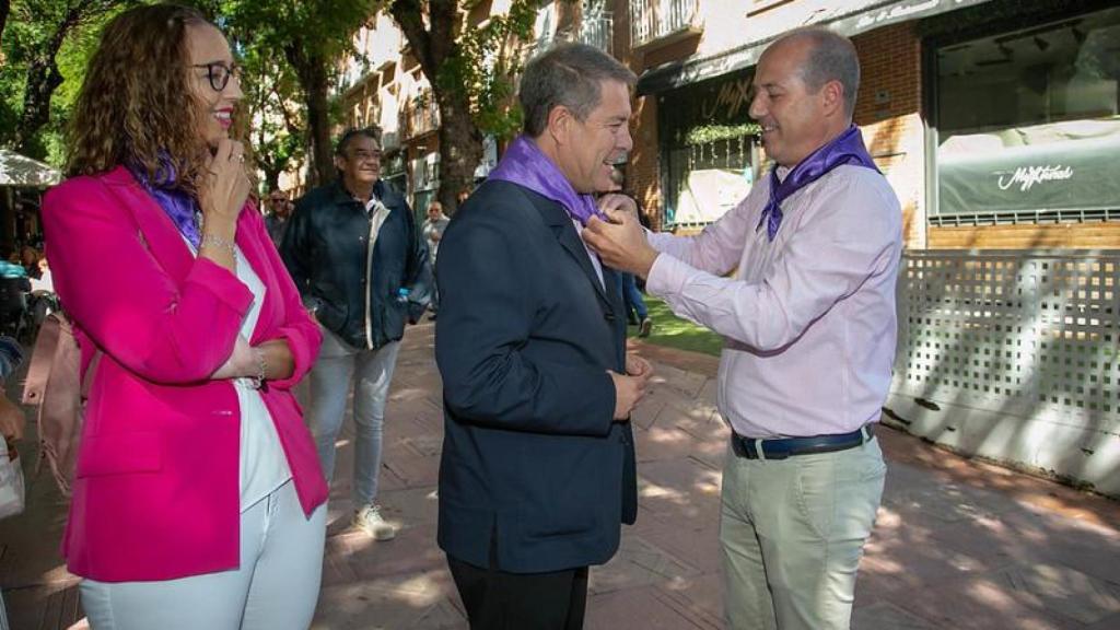 Sara Simón, Emiliano García-Page y Alberto Rojo, este viernes en Guadalajara.