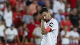 Jesús Navas, durante un partido con el Sevilla.