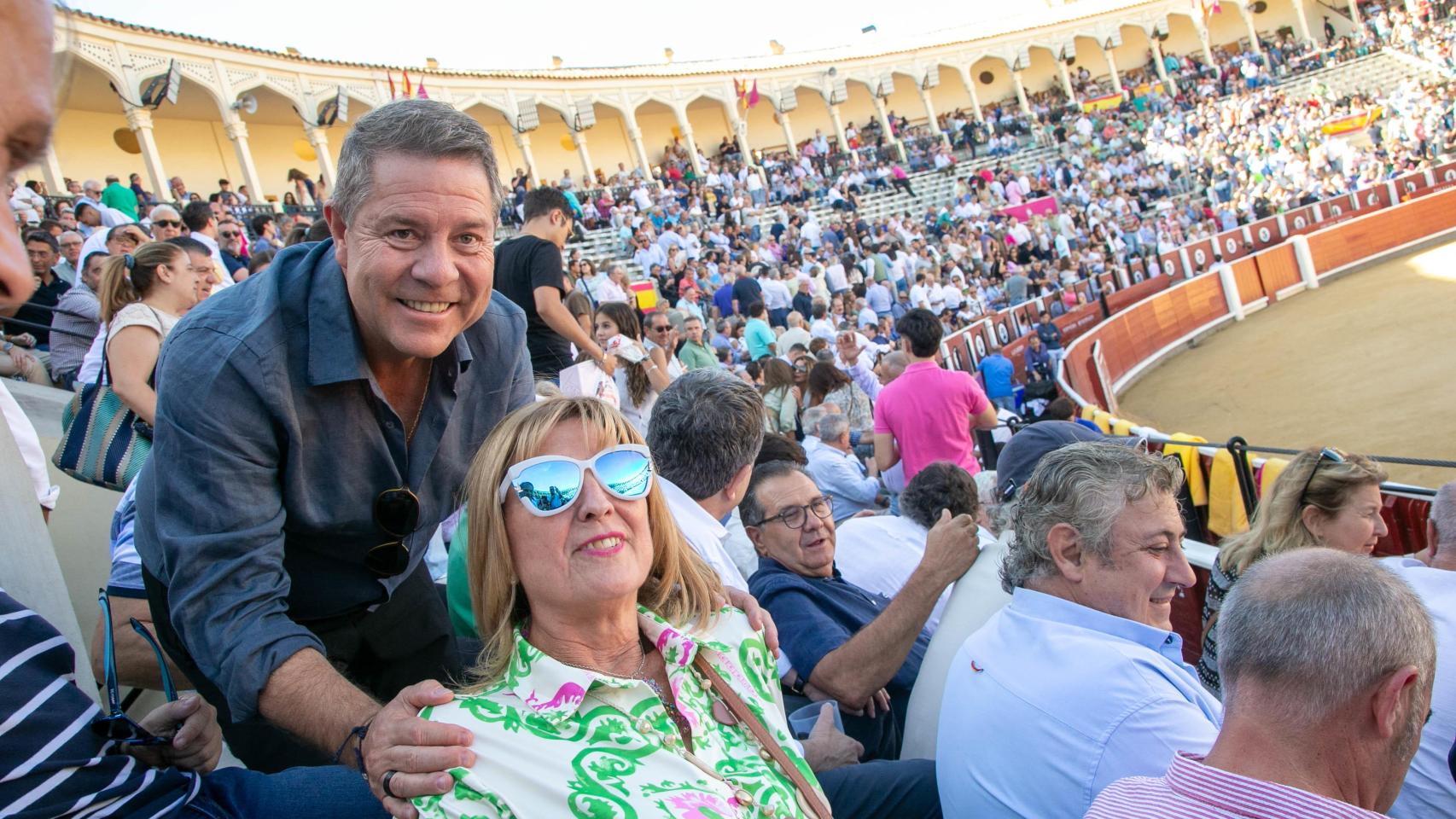 El presidente de Castilla-La Mancha, Emiliano García-Page, este jueves en la Plaza de Toros de Albacete.