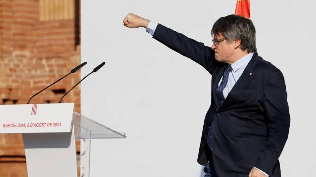 El expresidente catalán Carles Puigdemont durante su aparición en Barcelona el pasado 8 de agosto.