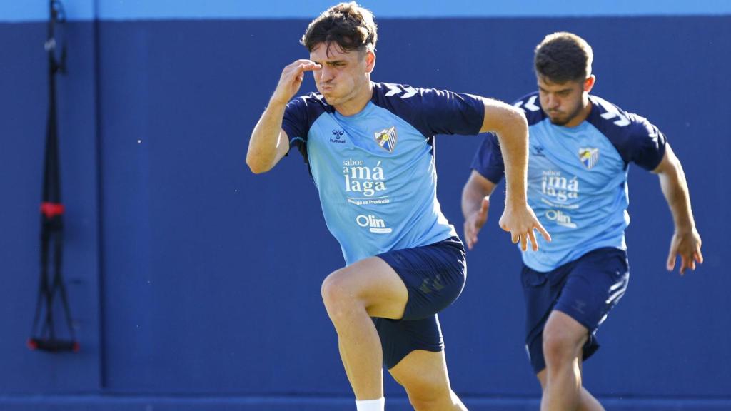 Jokin Gabilondo durante un entrenamiento con el Málaga CF