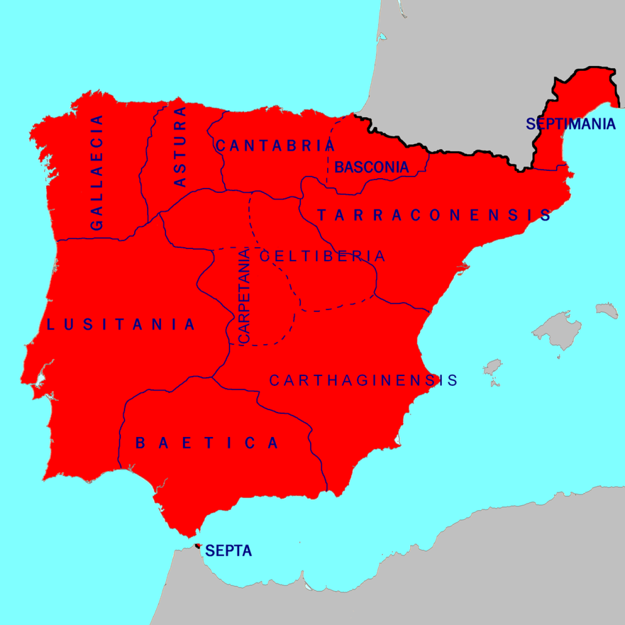 Reino visigodo y las provincias de la Hispania visigótica (625 a 711). https://es.wikipedia.org