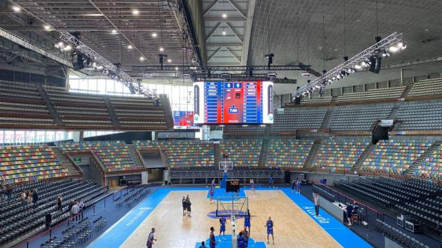 Pista del Básquet Coruña en el Coliseum de A Coruña.