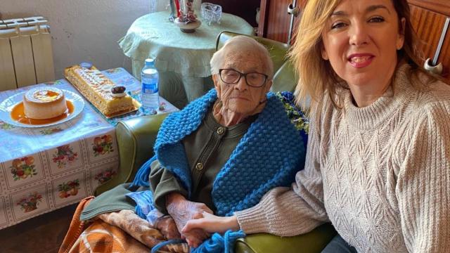 Modesta Duque, el día de su 107 cumpleaños el pasado mes de febrero